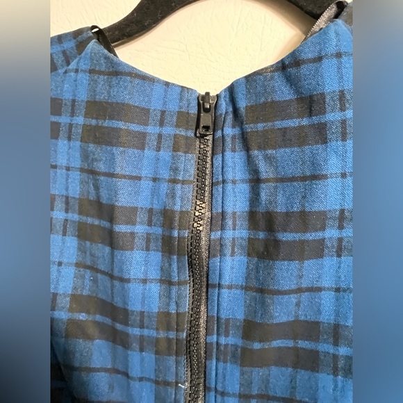 Mustard Seed Blue/ Black Plaid Dress Open Sides Size Small - Picture 6 of 10